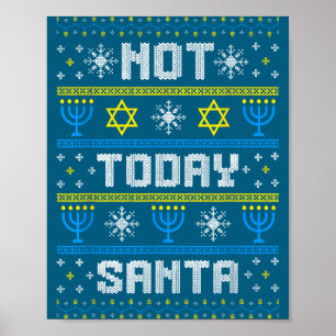 Affiche Hanouka Père Noël laid Aujourd'hui Hanukkah Pas Ju