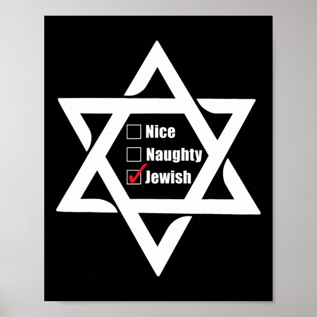 Affiche Hanoukka Star De Noël De David Nice Joie Naughty (Devant)