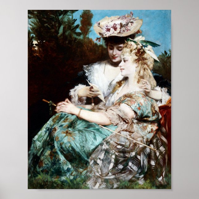 Affiche Hans Makart, The love letter (1875) (Devant)