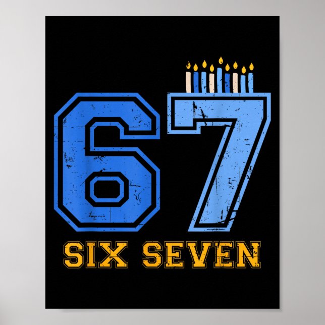 Affiche Hanukkah 67 Six Seven Boy Girl Kids 67 Meme Hanukk (Devant)
