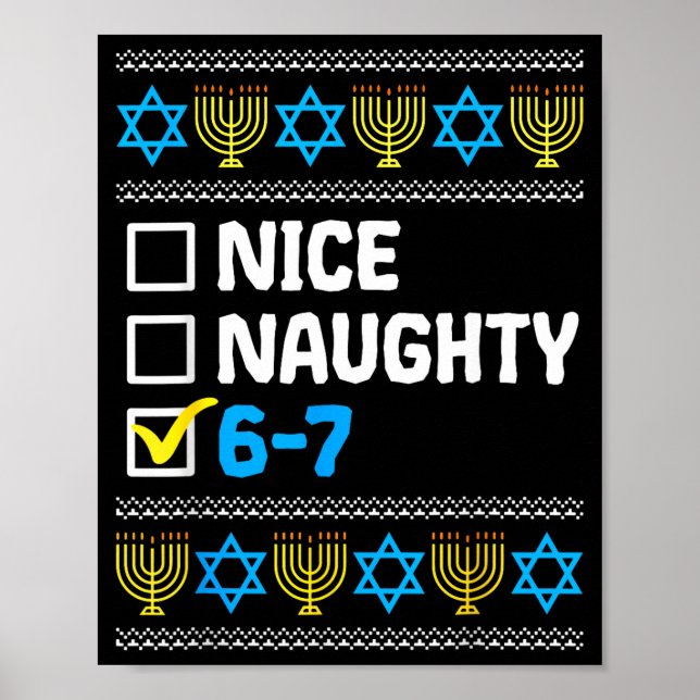 Affiche Hanukkah Gentil Vilain 6 7 Six Sept Garçon Fille E (Devant)