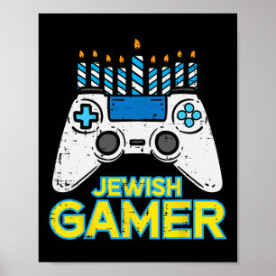 Affiche Hanukkah Jeu Vidéo Juif Chanukah Hommes Garçons