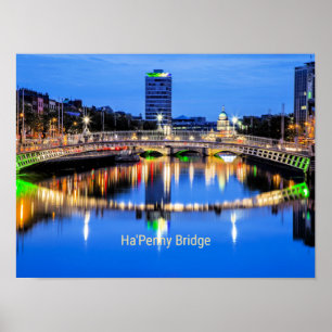 Affiche Ha'Penny Bridge, Dublin, Irlande