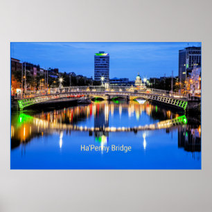 Affiche Ha'Penny Bridge, Dublin, Irlande