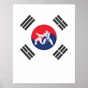 Affiche Hapkido Corée du Sud Drapeau Arts martiaux Corée