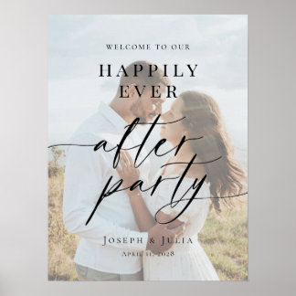 Affiche Happily Ever After Party Welcome photo wedding