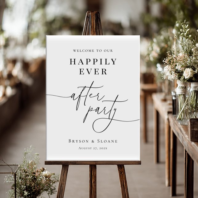 Affiche Happily Ever After Party Welcome wedding (Créateur téléchargé)