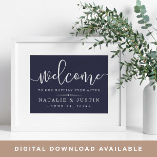 Affiche Happily Ever After   Wedding Welcome Sign