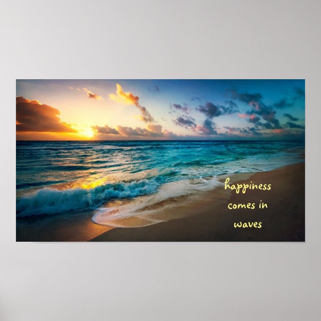 Affiche Happiness comes in waves (Devant)