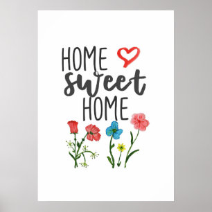 Affiche Happiness Cote Home Sweet Home Flowers