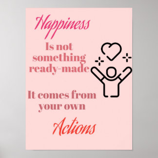 Affiche Happiness in Action : citation d'affiche