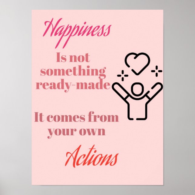 Affiche Happiness in Action : citation d'affiche (Devant)