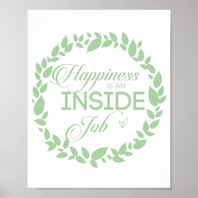 Affiche Happiness Is An Inside Job Green Wreath (Devant)