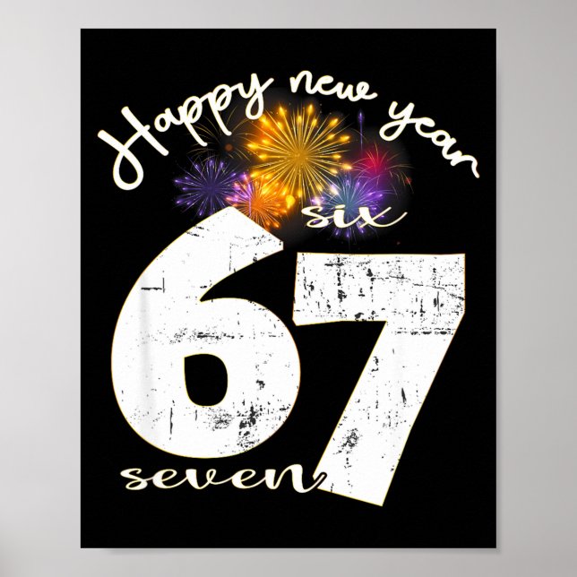 Affiche Happy 2026 New Year's Eve Party 67 Six Seven Meme  (Devant)