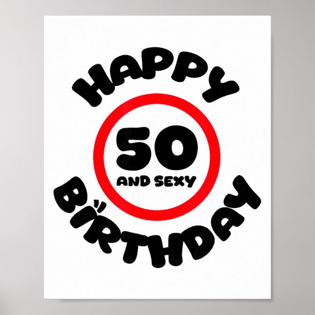 Affiche Happy Birthday 50 And Y Funny 50th Birthday Gift  (Devant)