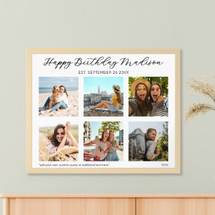 Affiche Happy Birthday Personnalisé Photo Collage