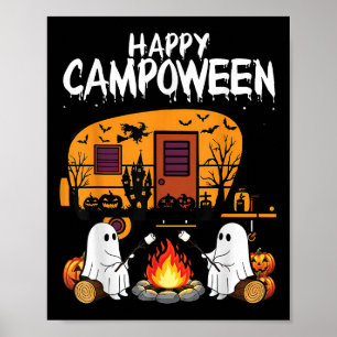 Affiche Happy Camp-o-ween Halloween Camping Ghosts And Cam