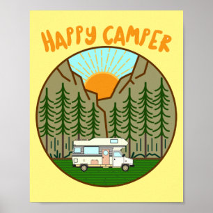 Affiche Happy camper - Vanlife graphique #7