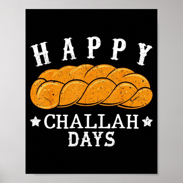Affiche Happy Challah Days Funny Jewish Holiday Pun Humor  (Devant)
