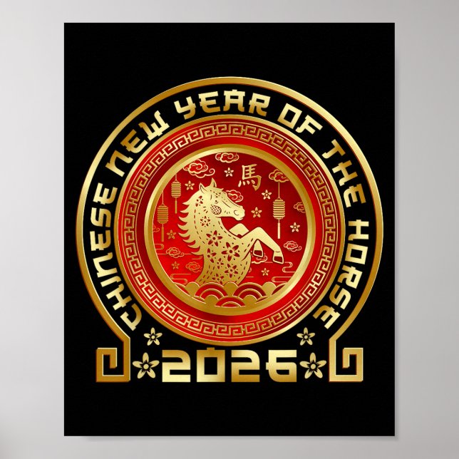 Affiche Happy Chinese Lunar New Year 2026 Zodiac Year Of T (Devant)