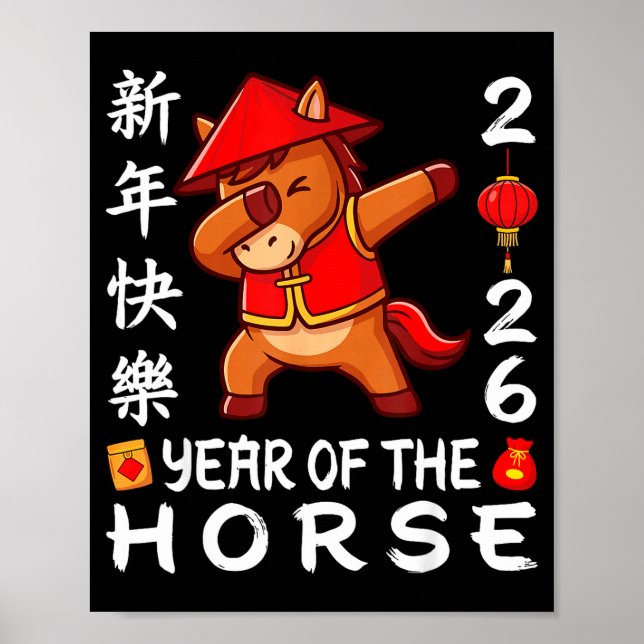 Affiche Happy Chinese New Year 2026 Year Of The Horse 2026 (Devant)