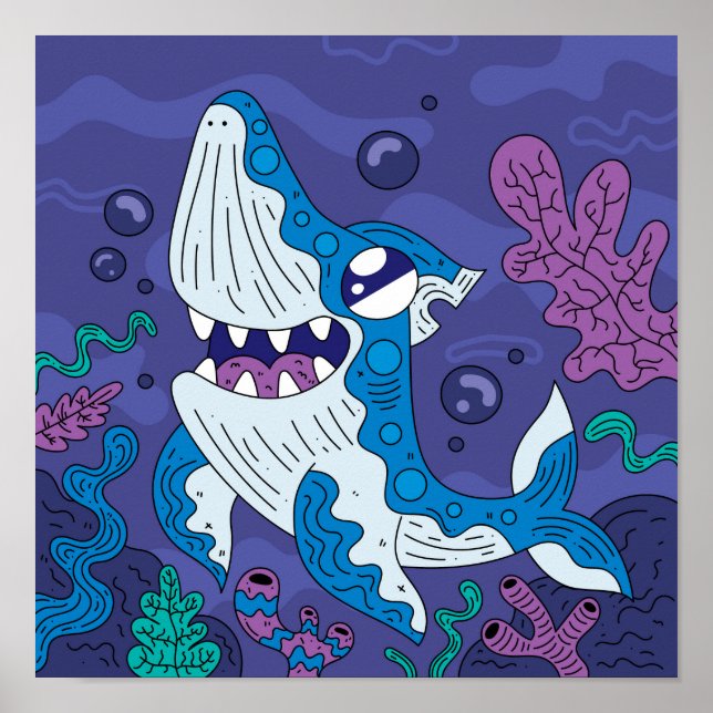 Affiche Happy Deep Sea Shark (Devant)