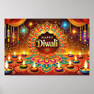 Affiche Happy Diwali - Célébrer le Festival de la Lumière