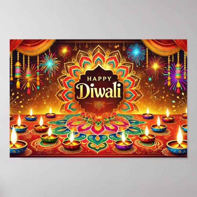 Affiche Happy Diwali - Célébrer le Festival de la Lumière (Devant)