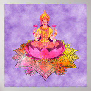 Affiche Happy Diwali - Deepalavi Lakshmi Goddess 4