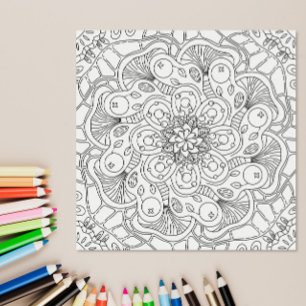 Affiche Happy Doodles : Page de coloriage d'automne