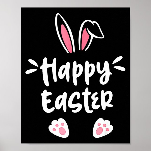 Affiche Happy easter bunny spring easter egg easter menHap (Devant)