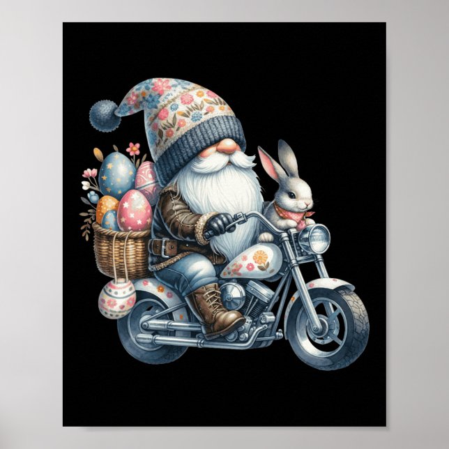 Affiche Happy Easter Day Bunny Spring Gnome Easter Egg Hun (Devant)