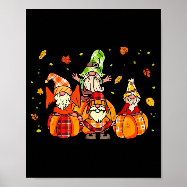 Affiche Happy Fall Yall Shirt Buffalo Pumpkin Autumn Gnome (Devant)
