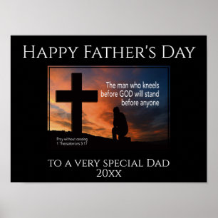 Affiche Happy Father's Day MAN OMS KNEELS BEFORE GOD