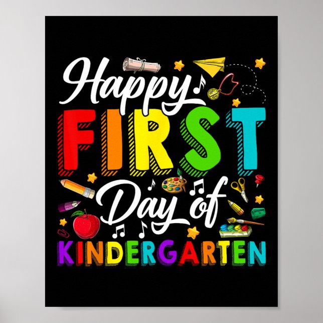 Affiche Happy First Day Of Kindergarten Back To School Boy (Devant)