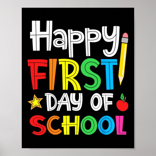 Affiche Happy First Day Of School Welcome Byck To School  (Devant)