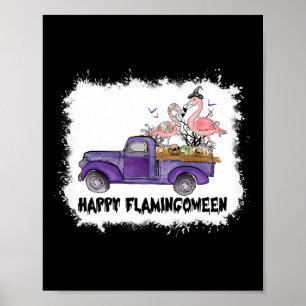 Affiche Happy Flamingoween Flamant rose rose Halloween Ske