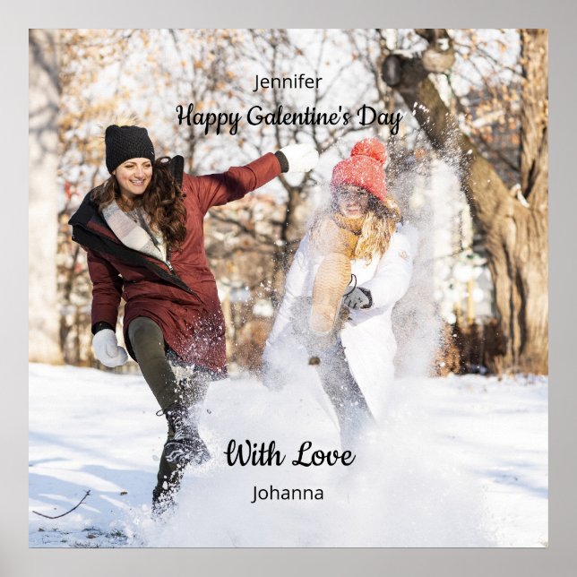 Affiche Happy Galentine's Day Custom Photo Best Friends (Devant)