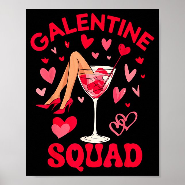 Affiche Happy Galentines Squad Valentine's Girls Day Febru (Devant)