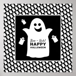 Affiche Happy Ghost, Black Halloween Party
