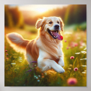 Affiche Happy Golden Retriever