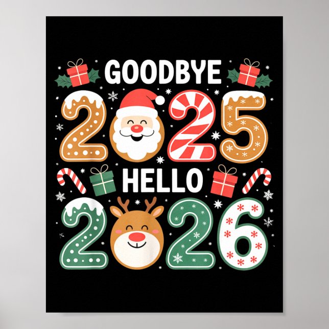 Affiche Happy Goodbye 2025 Hello 2026 Festive New Year Loo (Devant)