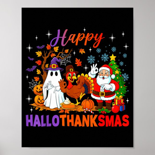 Affiche Happy Hallothanksmas Halloween Thanksgiving 67 Chr (Devant)