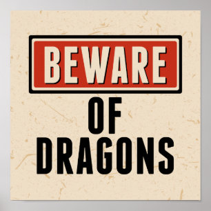 Affiche Happy Halloween Beware of Dragons