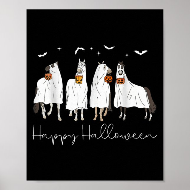 Affiche Happy Halloween Horse Ghost 2025  (Devant)