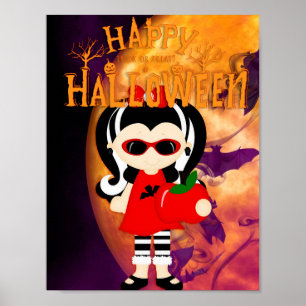 Affiche Happy Halloween Little Vampress