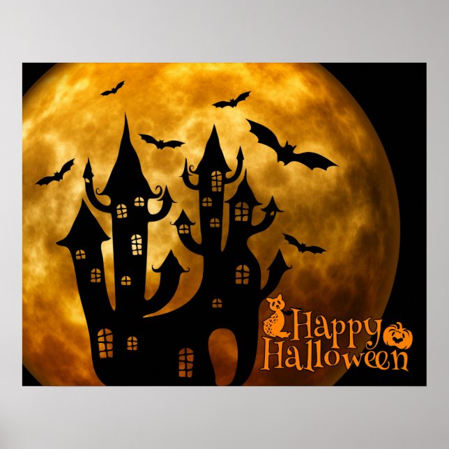 Affiche Happy Halloween (Pleine lune) (Devant)