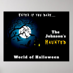 Affiche Happy Halloween Welcome to Scary Haunted House