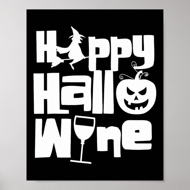Affiche Happy Hallowine Funny Halloween Sorcière de nuit P (Devant)