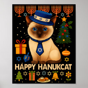 Affiche Happy Hanukcat Sweatshirt Moche Chat Chanukah Juif